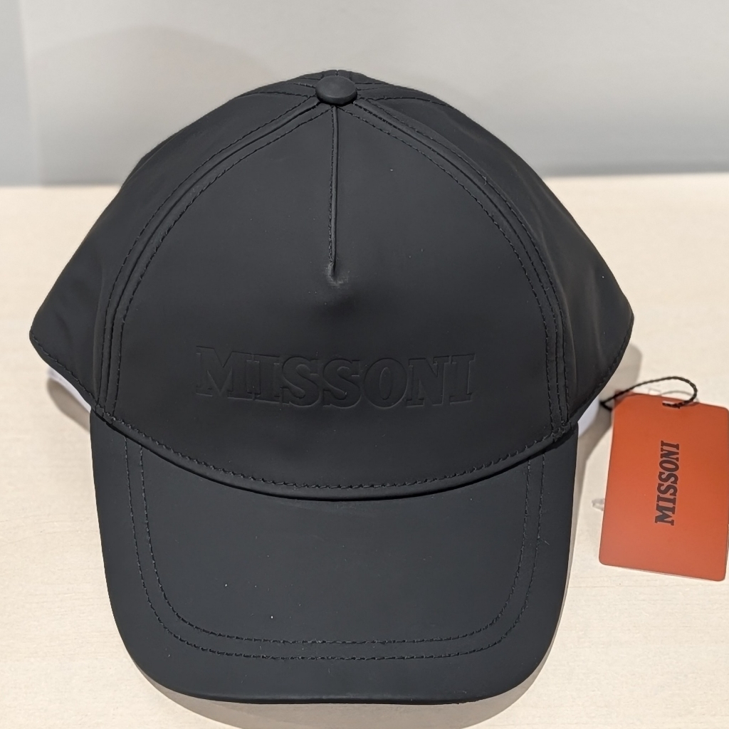 $290 Mens Missoni Embossed Logo Baseball Cap Hat Black One Size